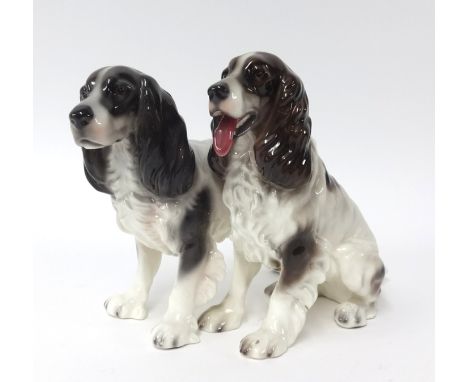 Goldscheider, spaniel group (damaged), height 19cm.