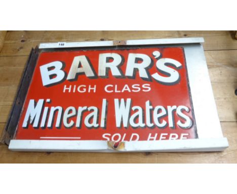 Three enamelled signs including Barr's mineral waters (on steel), Have a Capstan (on steel) Property Prive (on aluminium) Fir