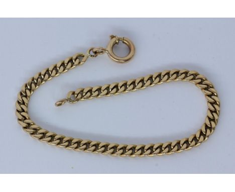 FLACHPANZER ARMBAND750/000 Gelbgold. L.19,5cm, ca. 18,2g   A FLAT CURB BRACELET 750/000 yellow gold. 19.5 cm long, approximat
