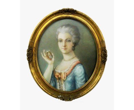 PORTAITMALERFrankreich, 19.Jh. Bildnis der Marie Antoinette. Ovales Pastell in Stuckrahmen. 67x58cm.   PORTRAIT PAINTER Franc