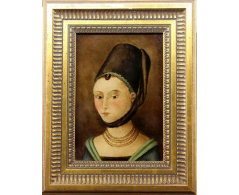 PORTRAITMALER20.Jh. Halbportrait einer Edeldame der Renaissance. Aquarell. 23x15,5cm, Ra.   PORTRAIT PAINTER 20th century Hal