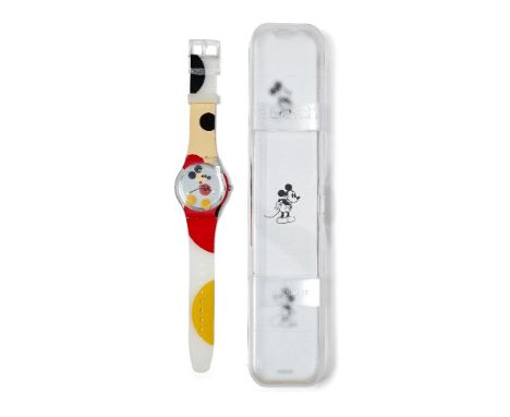 Damien Hirst (British b.1965), a Swatch Mirror Spot  Mickey [SUOZ290S] wrist watch 21st Century Unisex Swatch watch in plasti