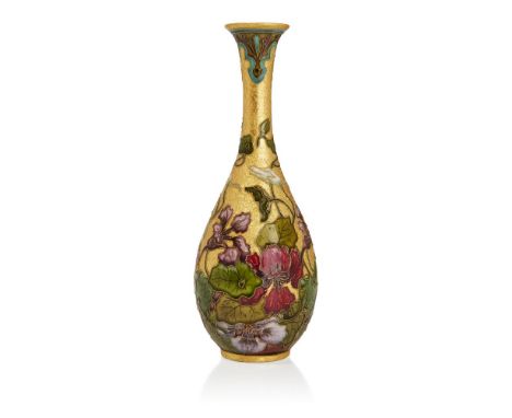 A French solifleur ceramic vase attributed to Félix Optat Milet, Sevres  c.1890, printed 'Sevres', painted 'R' on underside o