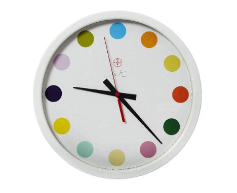 Damien Hirst, (British b.1965) Spot Clock (Large), 2009;Powdered metal clock in colours, with printed signature to face, publ