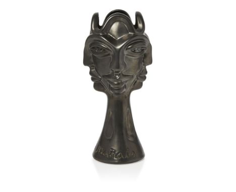 Jean Marais (French 1913-1998), a glazed terracotta 'Quatre Visages' vaseSecond half 20th Century, signed 'Jean Marais'Modell