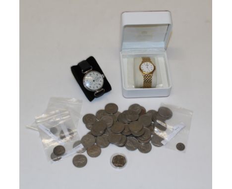 One Raymond Weil gents bracelet watch in Michel Herbelin box with spare links, requires battery, one Russian manual wind watc