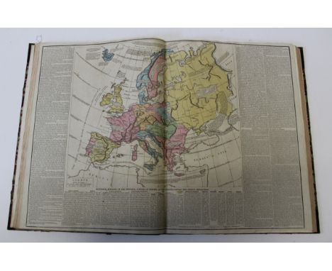 Le Sage's Atlas, second edition Henry Berthound, London 1818, folio, leather bindings, marbled boards