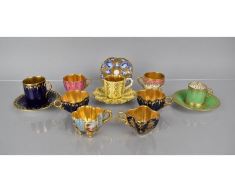 Condition: Coalport blue can and saucer - not in perfect order with can having glue repair, saucer ok but with crazing to bac