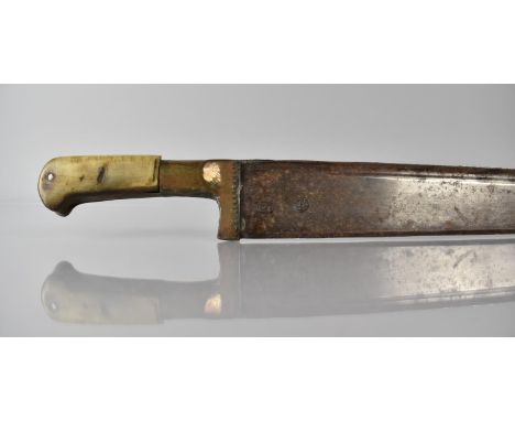 An Afghan Khyber Short Sword having Single Edged Blade Stamped, Horn Scales to Handle, No Scabbard, 66cms Long