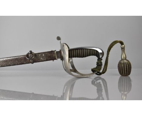 A Dutch Model 1872 Cavalry Officers Sword by WK and Co, wired Shagreen Grip, Bullion Knot and Metal Scabbard 