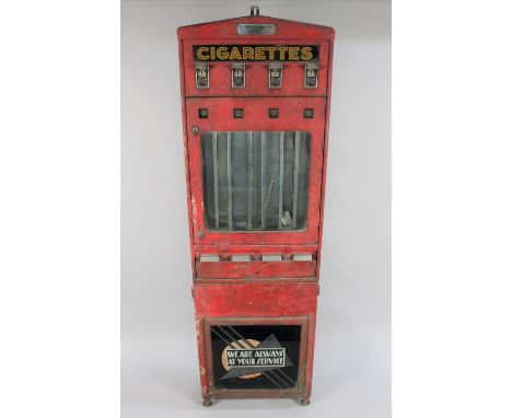 A 1930s Full Size Free Standing Cigarette Vending Machine by F Graucob Ltle, Made in Denmark, The Home of Automatics' Four Co