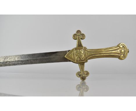 An 1856 Pattern British Bandsman Sword with Brass Handle, No Scabbard 