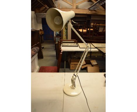 Mid 20th century white anglepoise lamp in untouched condition. There is some tape in some places. Not PAT tested or tested at