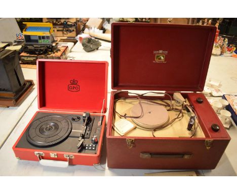 His Masters Voice (HMV) model 2001 three speed record reproducer together with am modern GPO usb example (2). Both untested. 