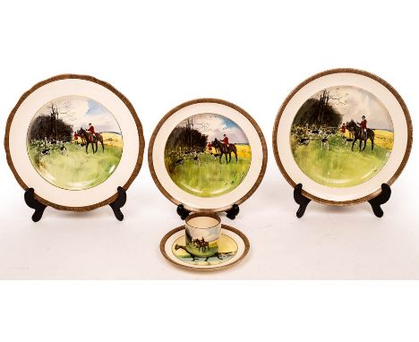 A quantity of Copeland & Sons ceramics of VWH interest after Lionel Edwards, decorated in the Last Draw pattern, comprising t