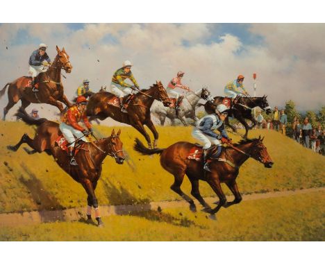 Peter Curling (born 1955)/Horse Racing Scene/signed and numbered 469/600/colour print, 51cm x 76cm and/After Peter Deighan/Fa