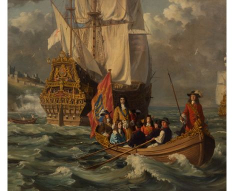 John Leigh-Pemberton (1911-1997)/Charles II at Dover, 1660/signed and dated '52/oil on canvas, 57.5cm x 65cm/Provenance: Shel