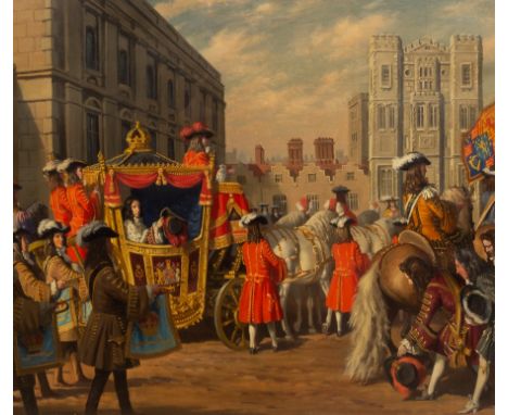 John Leigh-Pemberton (1911-1997)/William of Orange Enters London, 1688/signed and dated '52/oil on canvas, 59.5cm x 65cm/Prov