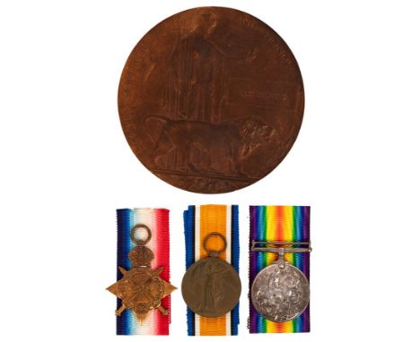 A group of three World War I medals, 1914 Star (2. Lieut E Belfield Middx R) British War Medal and Victory Medal (Capt E Belf