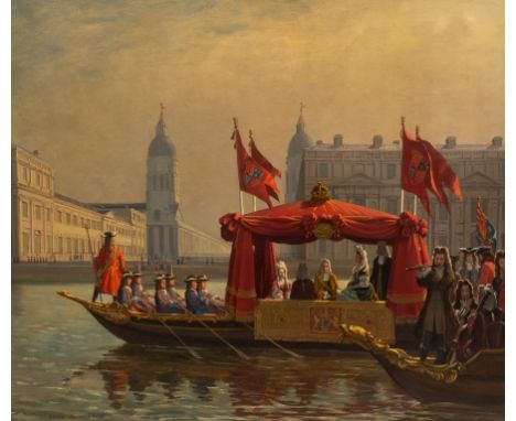 John Leigh-Pemberton (1911-1997)/Queen Anne Going to Greenwich, circa 1710/signed and dated '52/oil on canvas, 57.5cm x 65cm/