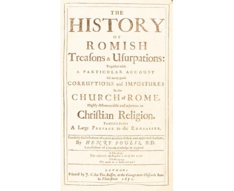 Foulis (Henry) The History of Treasons and Usurpations, first edition, London 1671, Folio (1)/see illustration CONDITION REPO