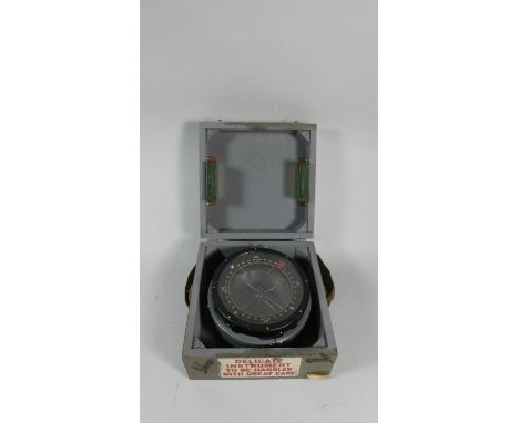 A Cased RAF (Lancaster) Type P10 Aircraft Navigation Compass, 19cm Diameter 