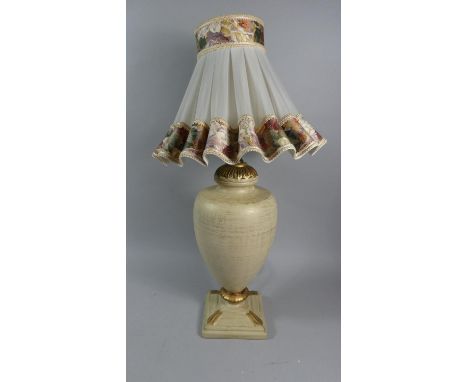 A Ceramic Vase Shaped Table Lamp with Shade, 65cm High 