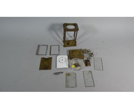 A French Carriage Clock for Complete Restoration together with Brass Cased Clock 