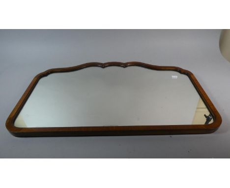 An Edwardian Walnut Framed Wall Mirror, 70cm Wide 