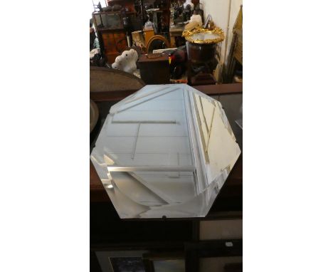 A Vintage Bevelled Edged Wall Mirror, 72cm Long 