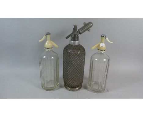 Three Vintage Soda Siphons 