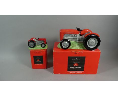 A Boxed Ceramic Massey Ferguson Tractor Money Bank by Border Fine Arts and a Similar Border Fine Arts Massey Ferguson Egg Cup