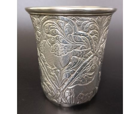 An Indian silver coloured metal beaker, 94 g