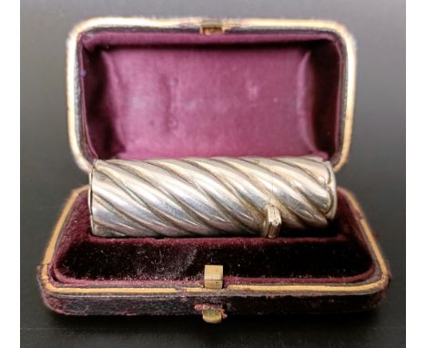A Victorian silver scent bottle, London 1889, cased