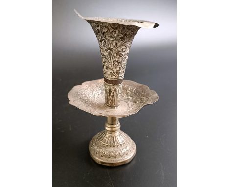 An Indian silver coloured metal vase, Calcutta 1820, 11 cm high