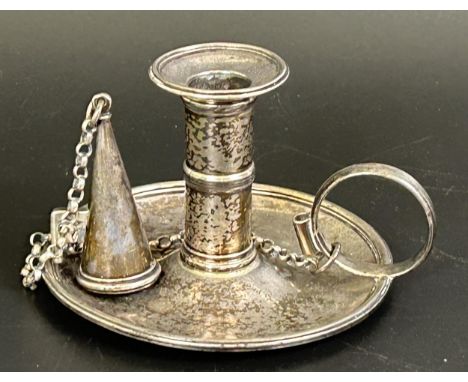 A George III silver chamberstick with snuffer, London 1798, 4.2 ozt, 6 cm high