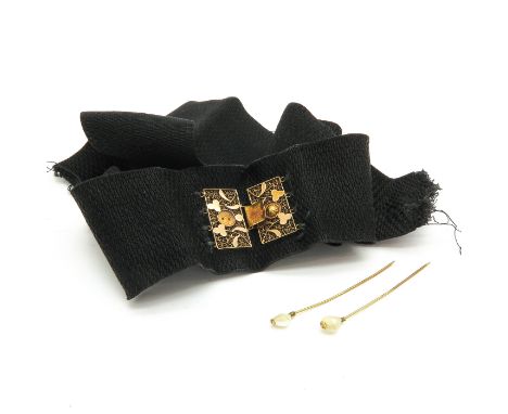 South Bevelands Belt Clasp and Pearl Hat Pins.