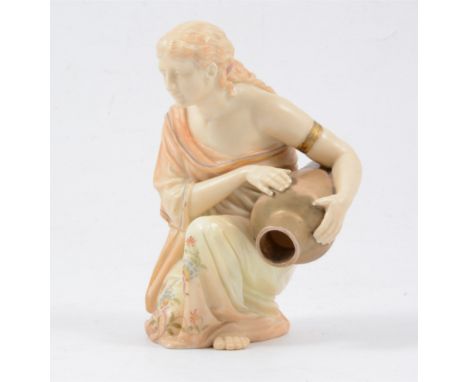 Royal Worcester model of an ancient Greek woman with amphora, circa 1895, 14cm high, damages.