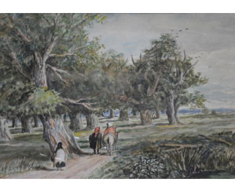 J Cassell Hutchinson, The skirt of the forest, watercolour, signed 24cm x 34cm; and another sketch watercolour of a river 'Th