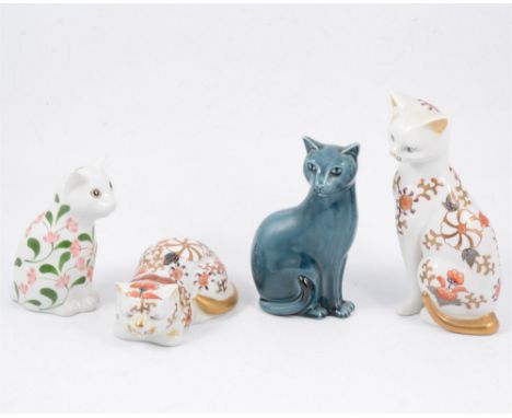 A Beswick model of a Bassett hound 14cm, a Winstanley model of a Siamese cat and a large collection of cat models (2 boxes)