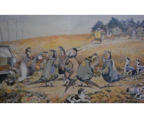 After Alexander Charles-Jones, The Stag Party and the Hen Party, both signed and numbered limited edition colour prints, 34 x