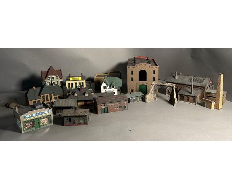A selection of model train layout buildings 