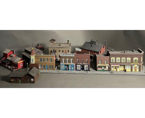 A selection of model train layout buildings 