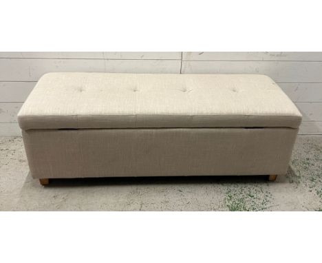 A blanket box with button detail to top (H40cm W120cm D43cm)