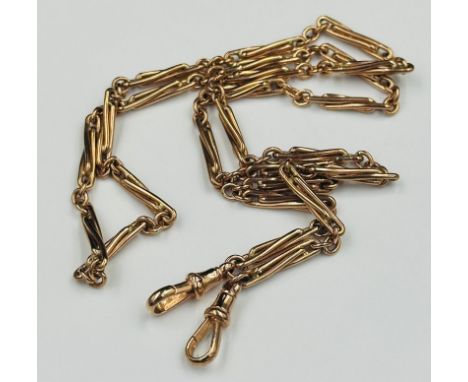 A 9ct rose gold fancy link watch chain, approximate weight 33g