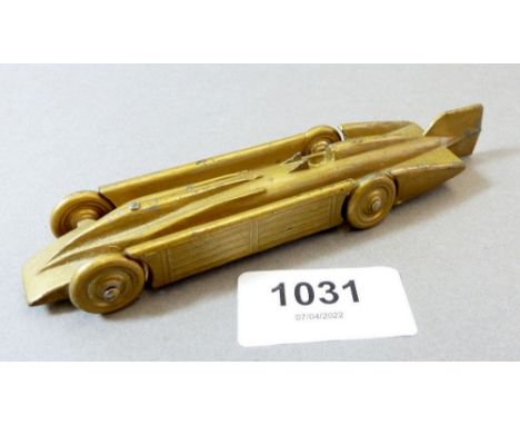 A die cast model of the racing car Golden Arrow No 929, holder of world speed record by F H Adams,&nbsp;13.5cm&nbsp; long, 3c
