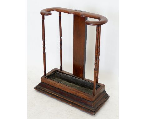 A Victorian mahogany stick stand (cut down from a hallstand) 