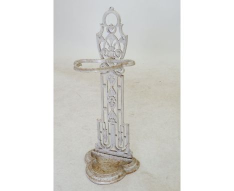 An Edwardian painted cast iron stick stand