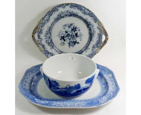 A Copeland Spode Camelia meat plate, a Victorian Eureka serving dish and a Spode Italian dish 