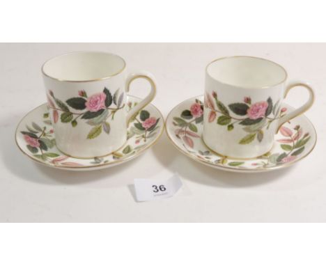 A Wedgwood 'Hathaway Rose' coffee set comprising: eight cups and saucers 